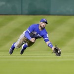 HOUSTON, TX - AUGUST 03:  Kevin Pillar #11 of the Toronto Blue Jays makes  a diving catch on a line drive by Jose Altuve #27 of the Houston Astros in he fourth inning at Minute Maid Park on August 3, 2016 in Houston, Texas.  (Photo by Bob Levey/Getty Images)